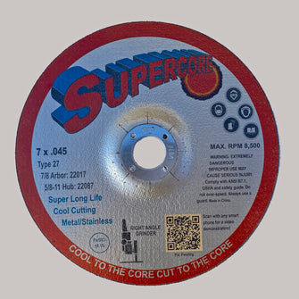 SuperCore Type 27 .045 Thin Cutting Wheels - 7 x .045 x 7/8