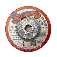 SuperCore Type 27 .045 Thin Cutting Wheels - 4-1/2 x .045 x 5/8-11 metal hub
